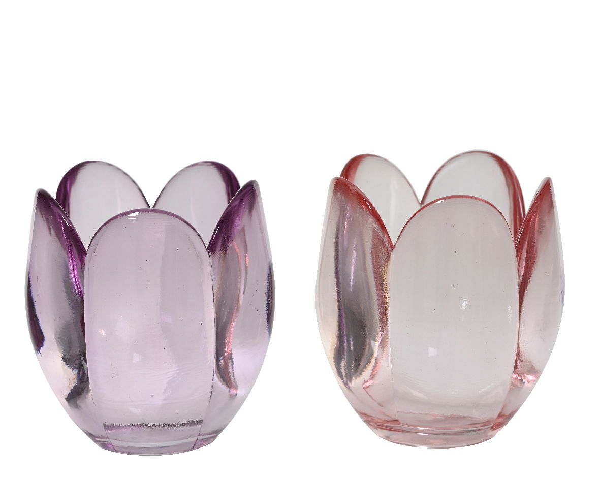 Decoris Theelichthouder glas d7,5h8,5 cm a2 - 