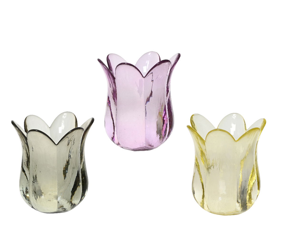 Decoris Theelichthouder glas d8h9 cm a3 - 