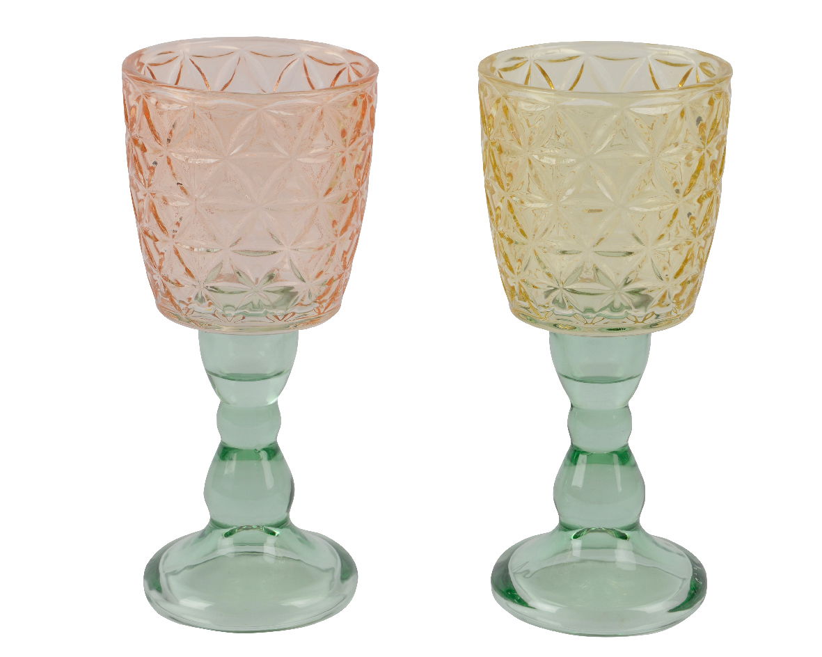 Decoris Theelichthouder glas d7,6h16 cm a2 - 