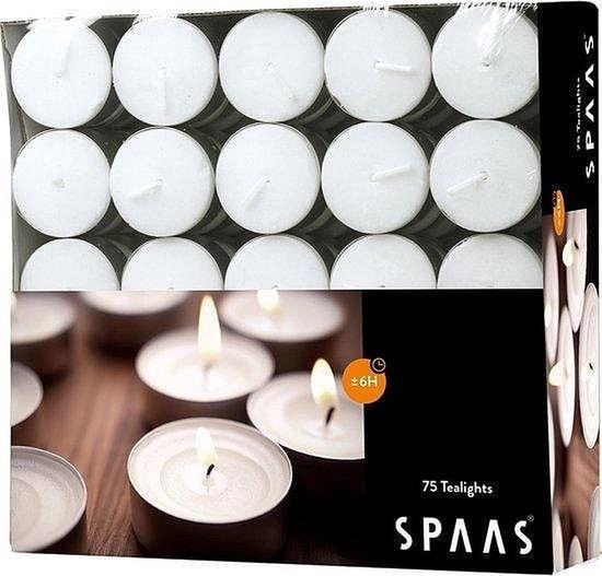 Spaas Theelicht wit 6u doos 75st - 