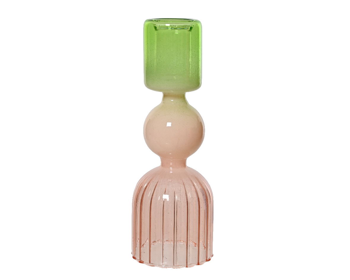 Decoris Kandelaar glas d5,5h16 cm multi - 