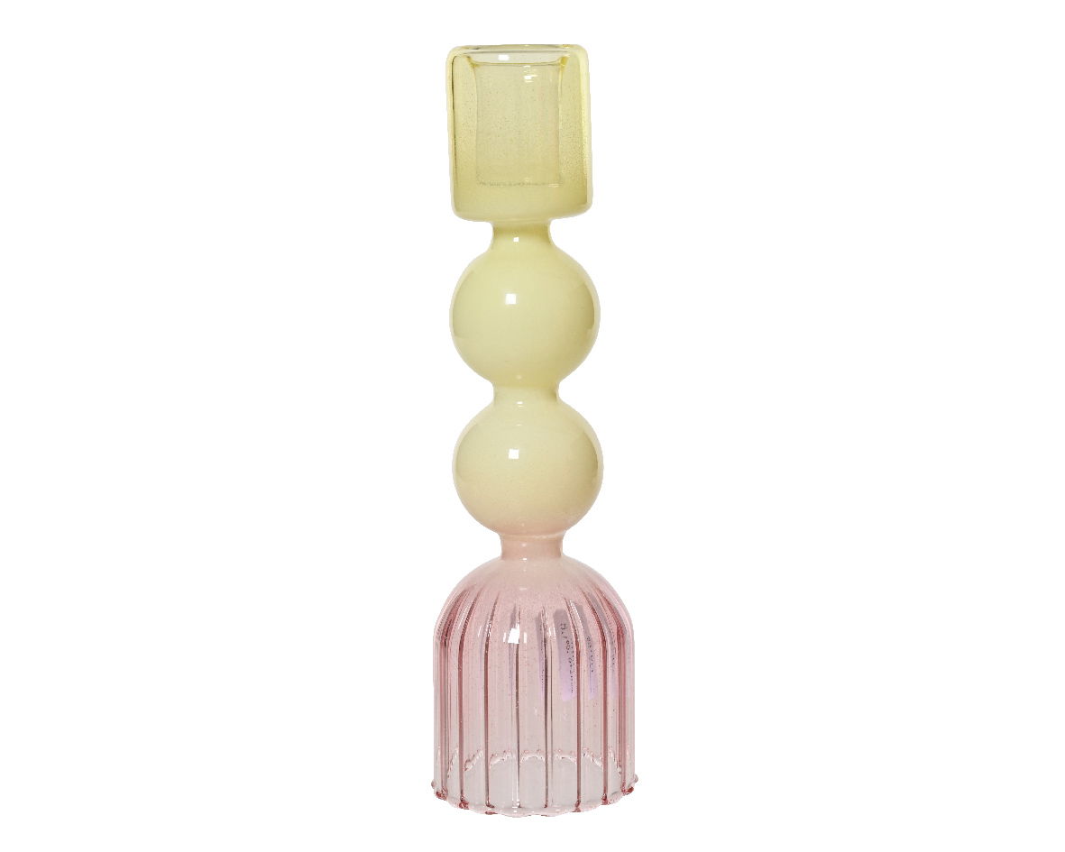 Decoris Kandelaar glas d5,5h20 cm multi - 