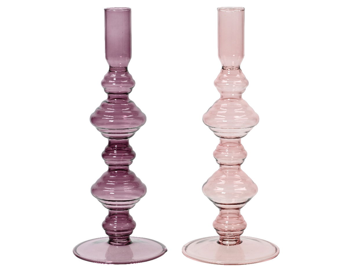 Decoris Kandelaar glas d8,5h23 cm a2 - 