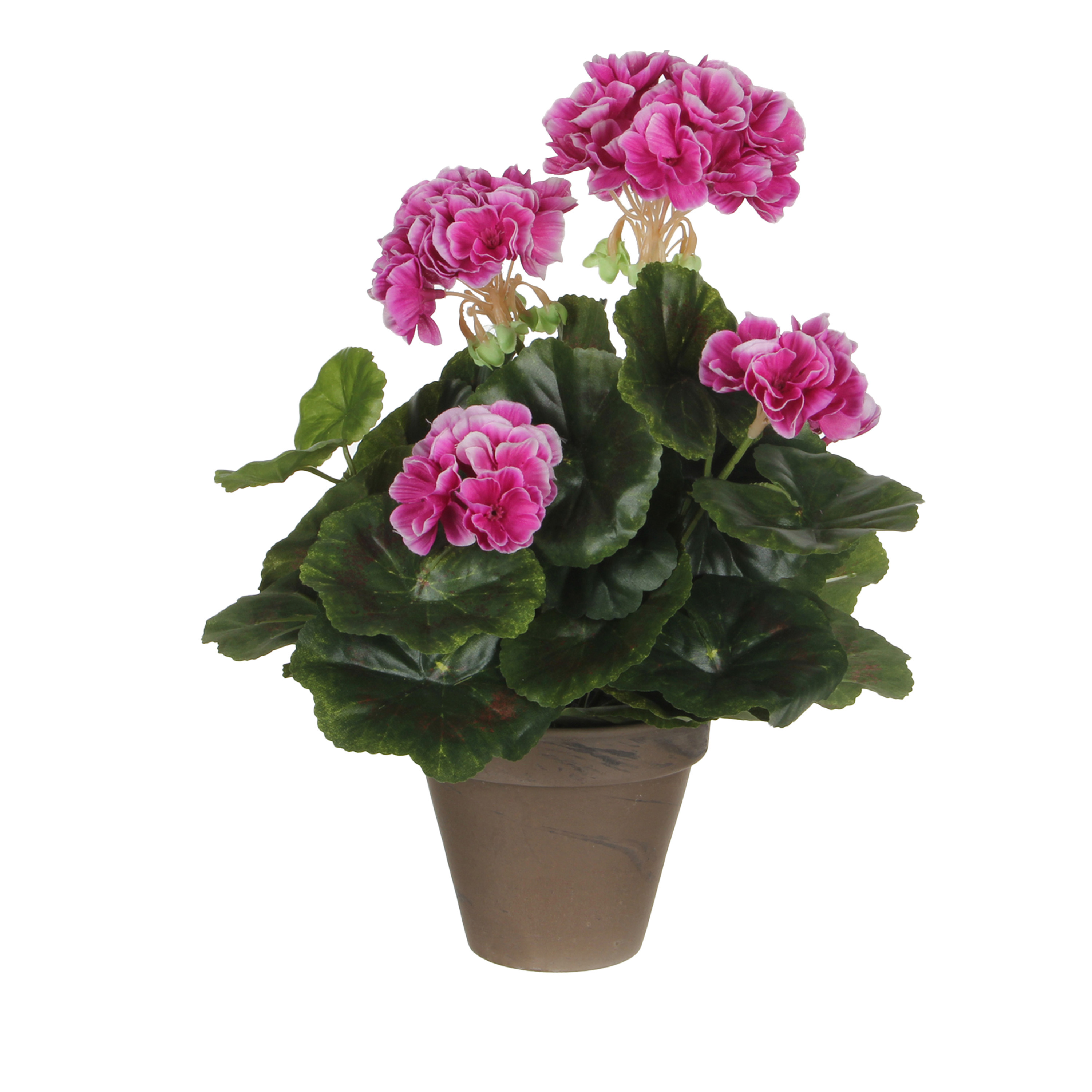 Mica Decorations Kunstplant - geranium - paars - in pot - cm -