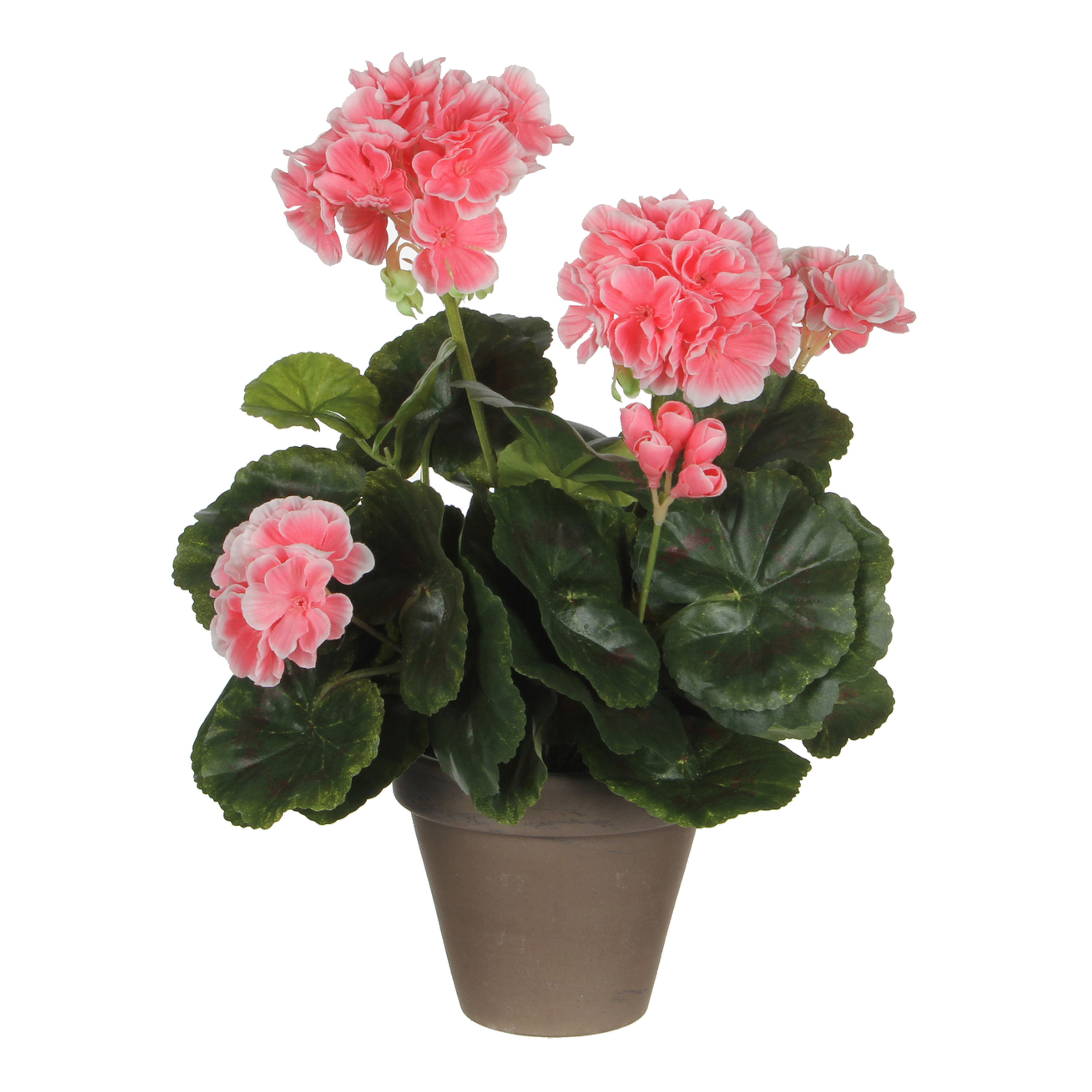Mica Decorations Kunstplant - geranium - perzik - in pot - cm -