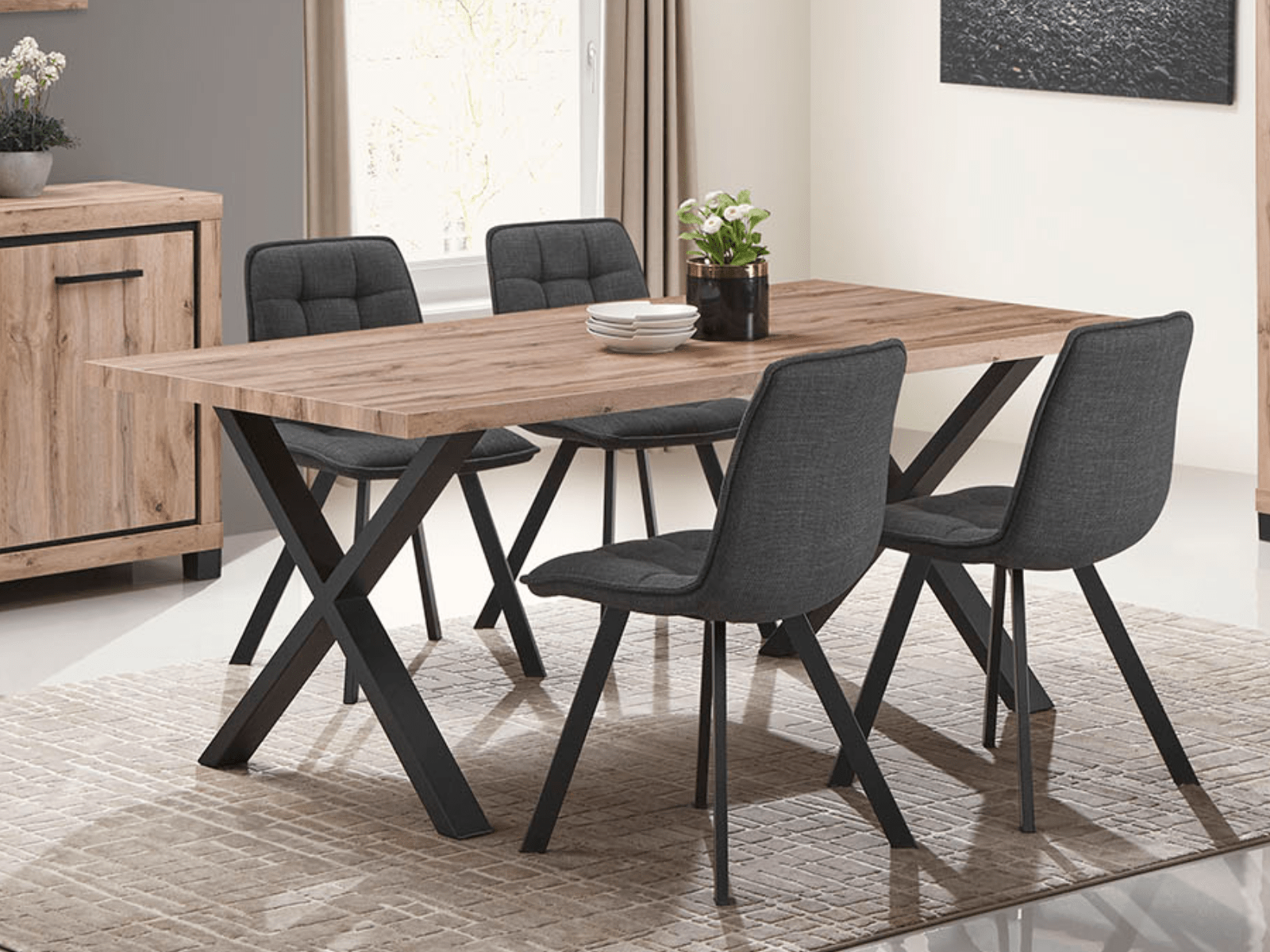 Mobistoxx Rechthoekige eettafel ELEGA 200 cm candese eik