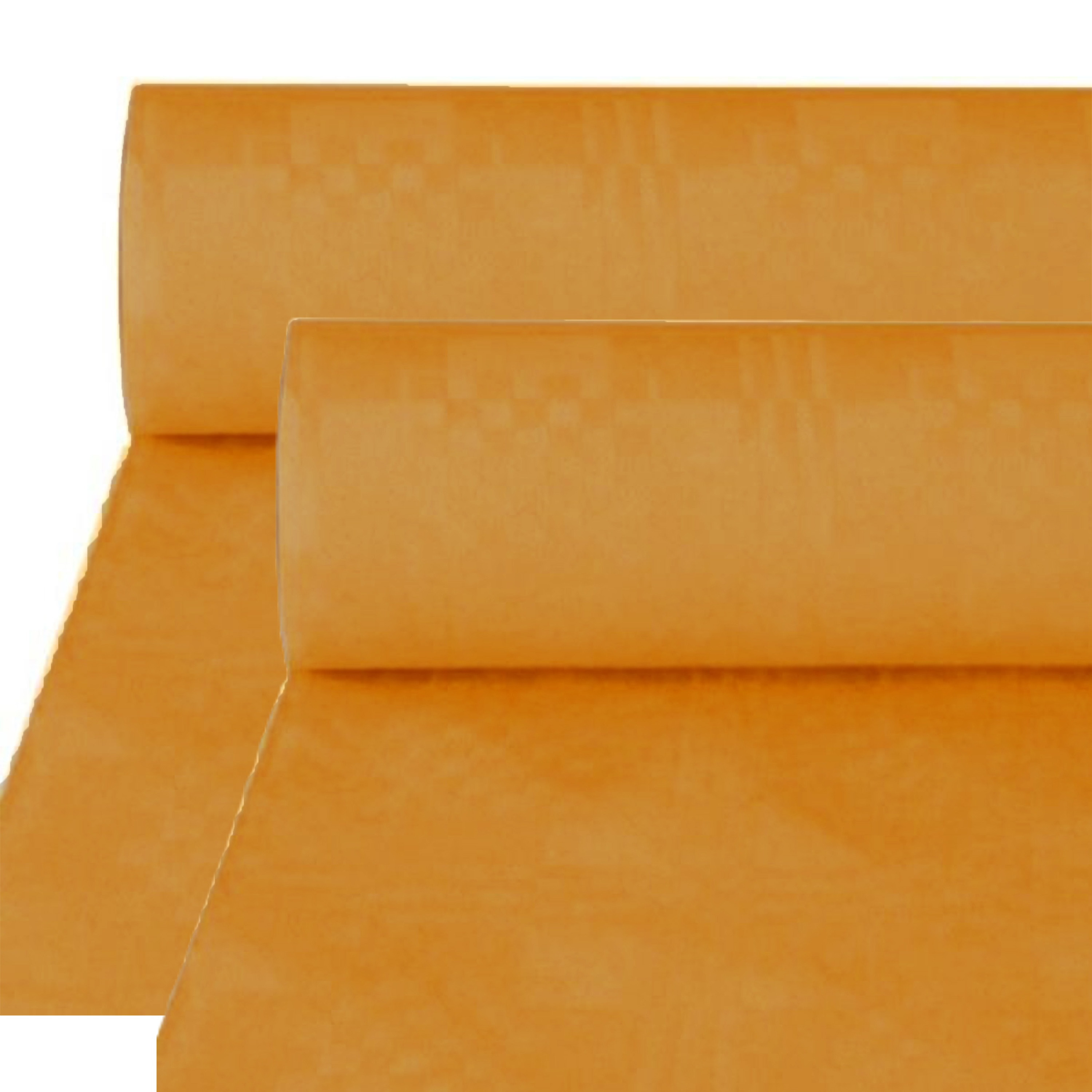 Haza Tafellaken/tafelkleed rol papier - 2x - 800 x 118 cm - okergeel - Lange tafels - Damast papier -