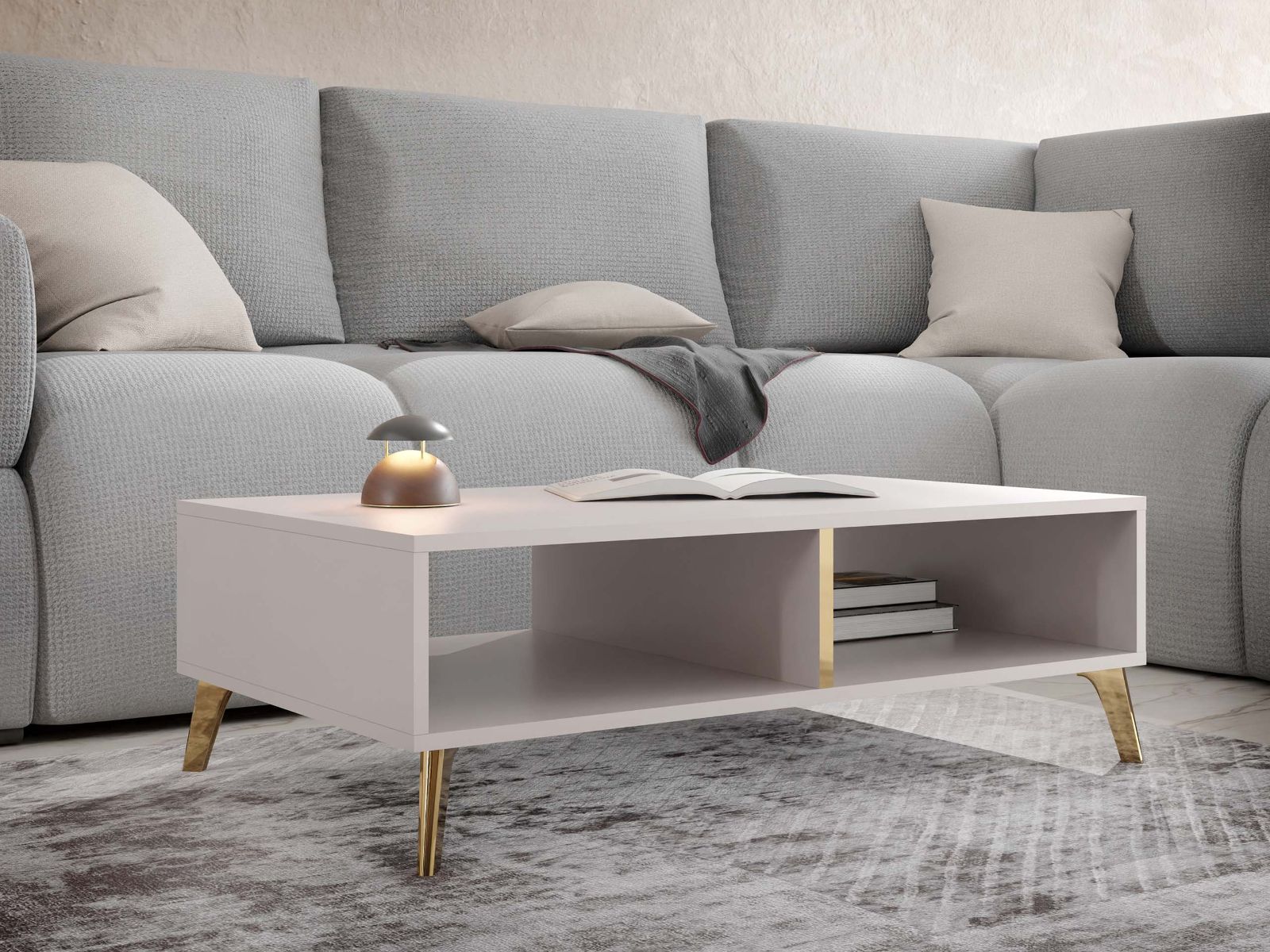 Mobistoxx Salontafel PICSOU 100 cm kasjmier/goud