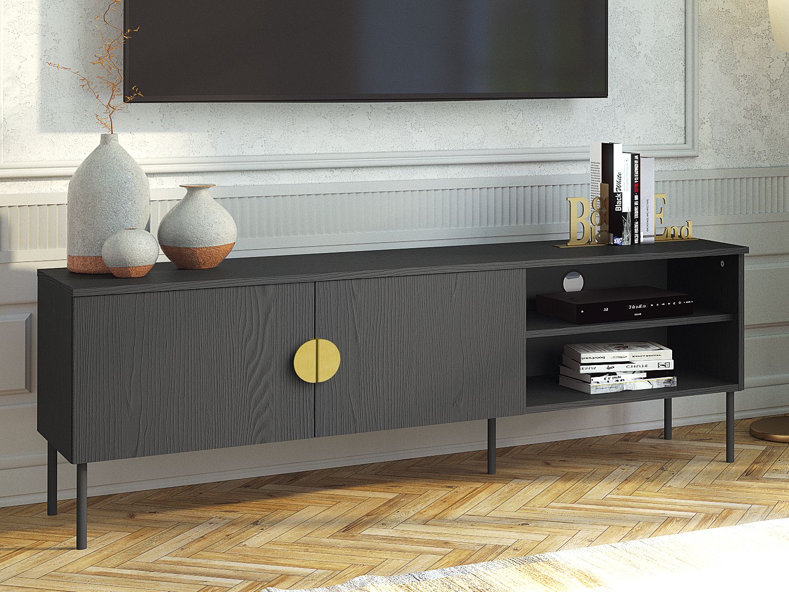 Mobistoxx Tv-meubel MONDIE 160 cm 2 deuren grafiet