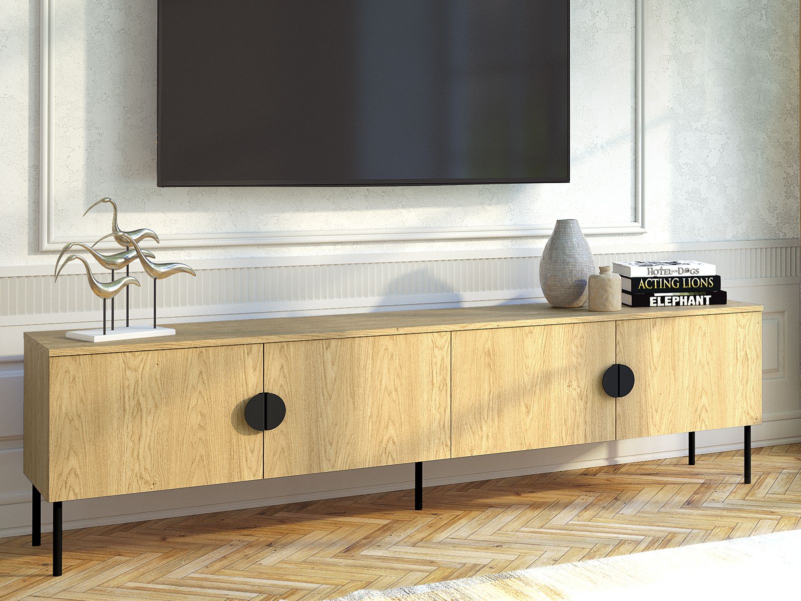 Mobistoxx Tv-meubel MONDIE 200 cm 4 deuren baltische eik