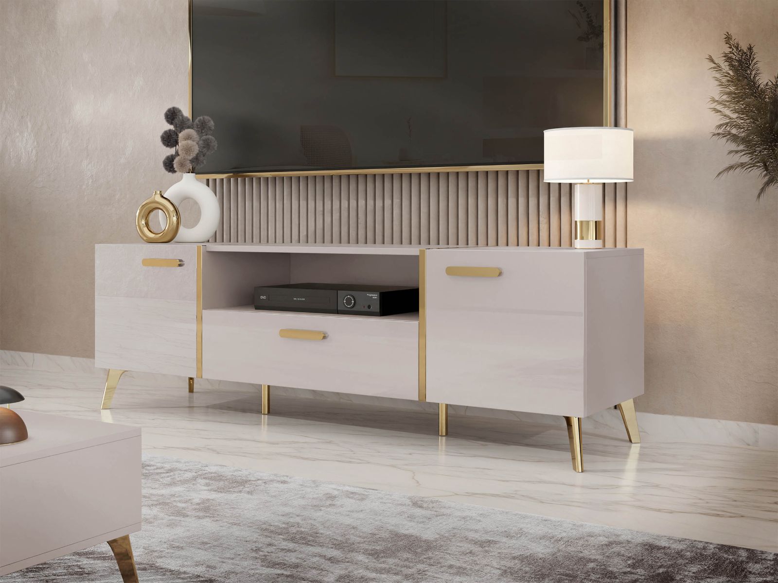 Mobistoxx Tv-meubel PICSOU 150 cm kasjmier/goud