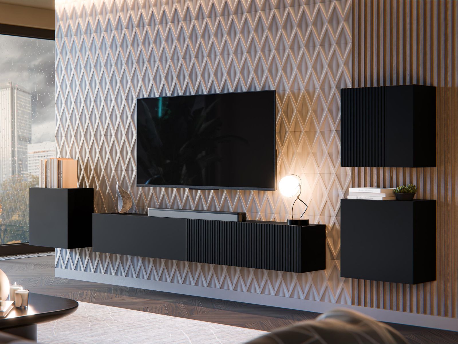 Mobistoxx Tv-meubel set MICKA IV 5 deuren zwart