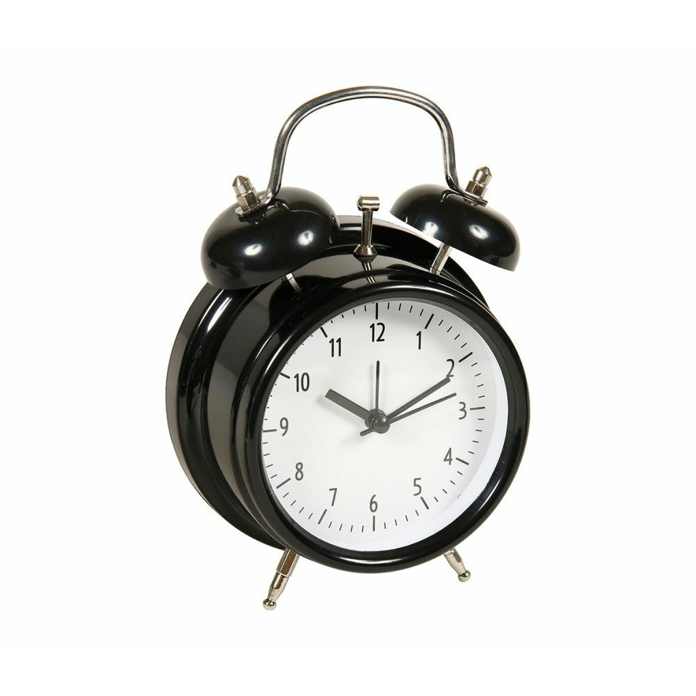 OSTARIA Tafelklok en wekker Model Bells - zwart - 12 cm - metaal -