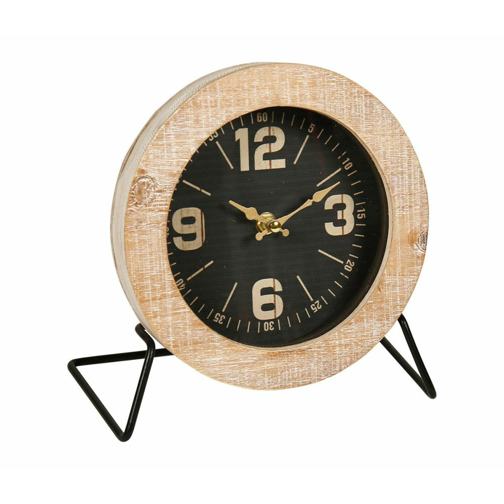 OSTARIA Tafelklok Lugano - Old School look - naturel/zwart - D22 cm -