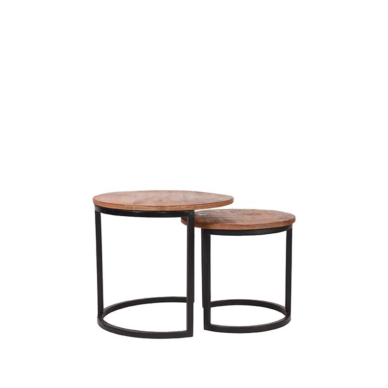 Het Steigerhouthuis LABEL51 Salontafel Set Duo - Rough - Mangohout - 50 cm