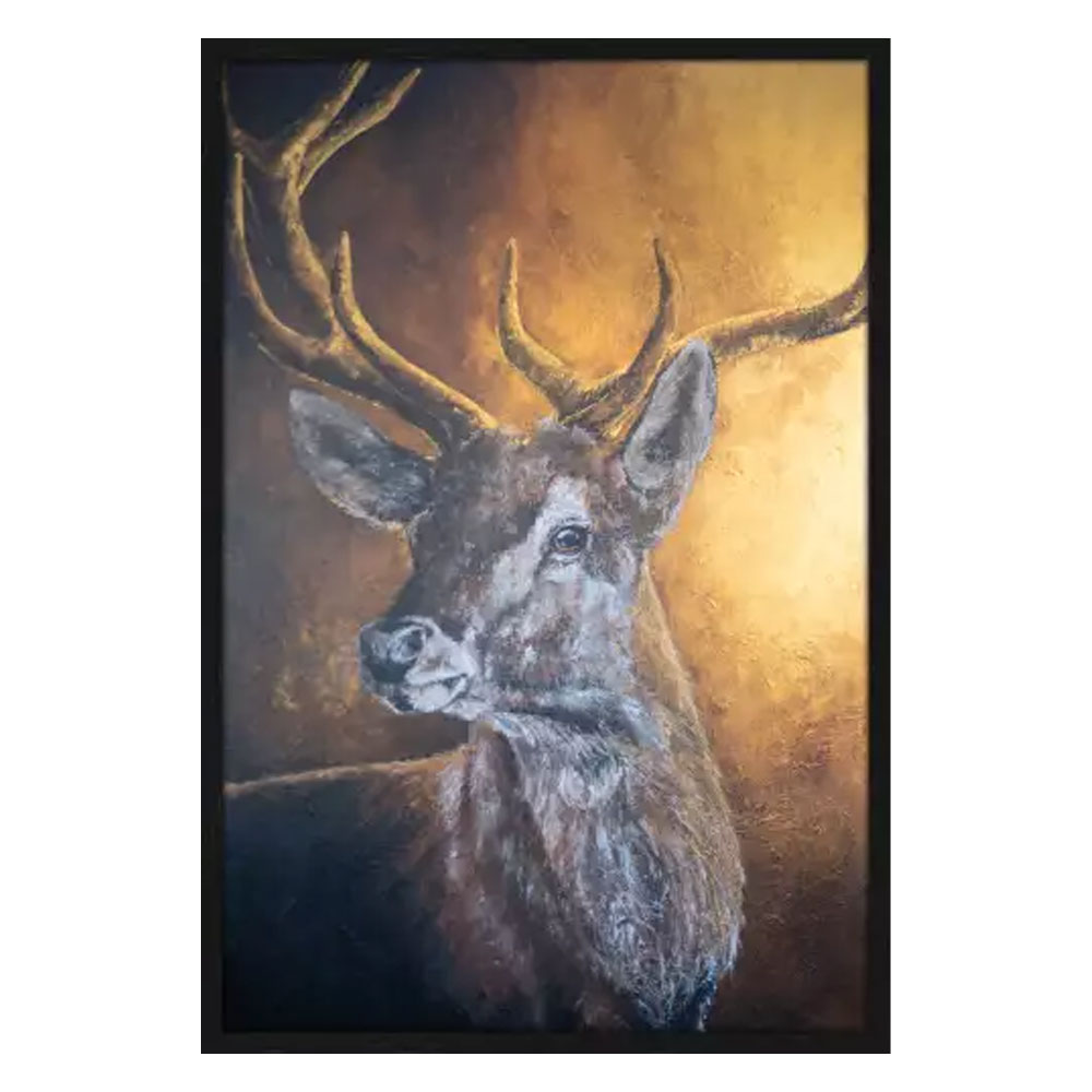 Mondiart Schilderij Forest Sun met lijst Black Gold
