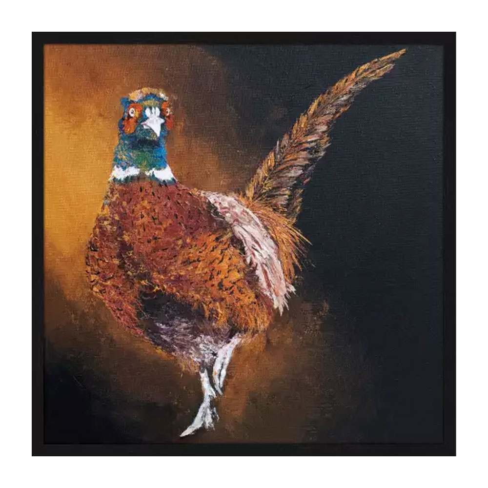 Mondiart Schilderij Feasty Pheasant met lijst Black Gold