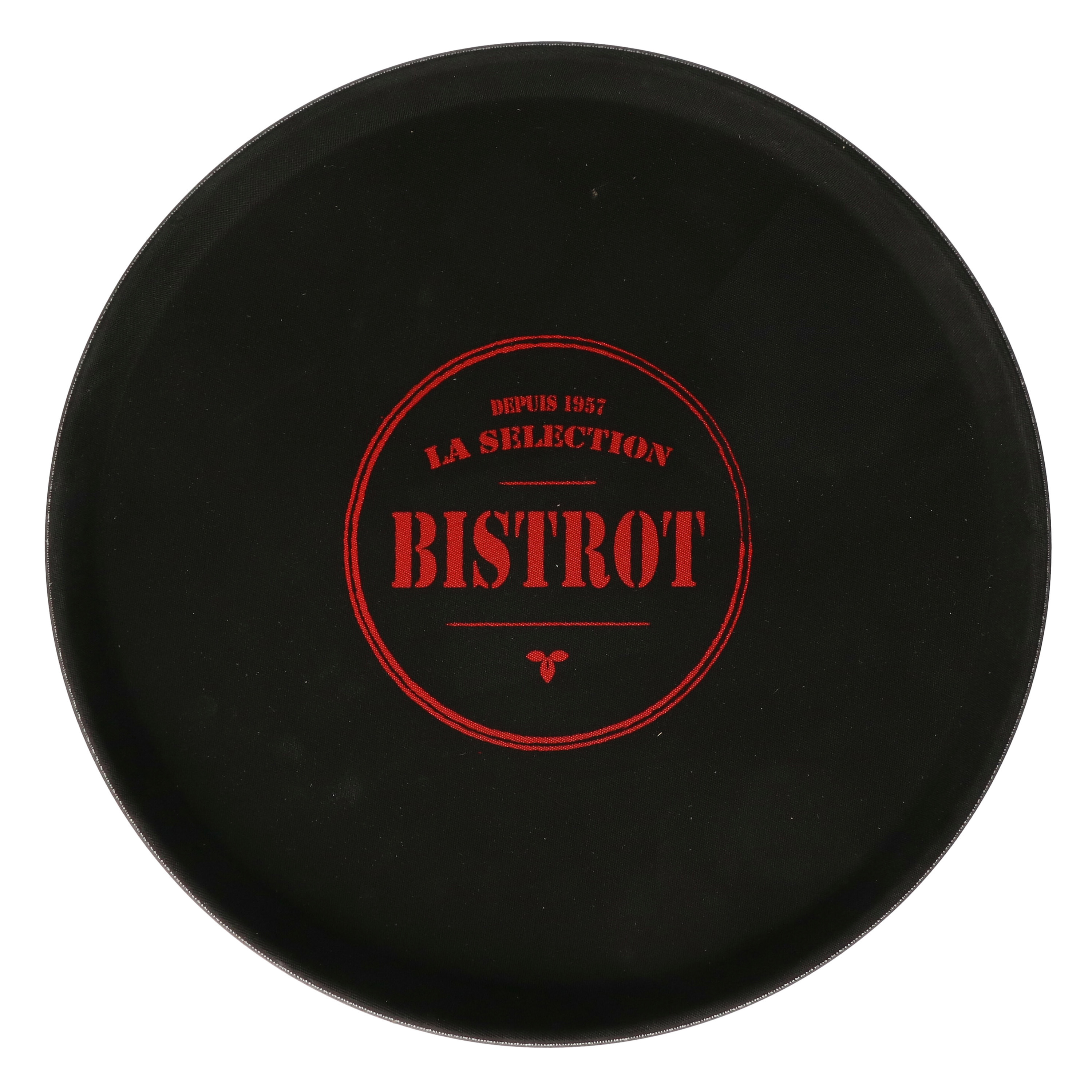 Cook Concept Horeca dienblad/serveerblad Bistrot - zwart - met antislip - D35 cm - Dienbladen -