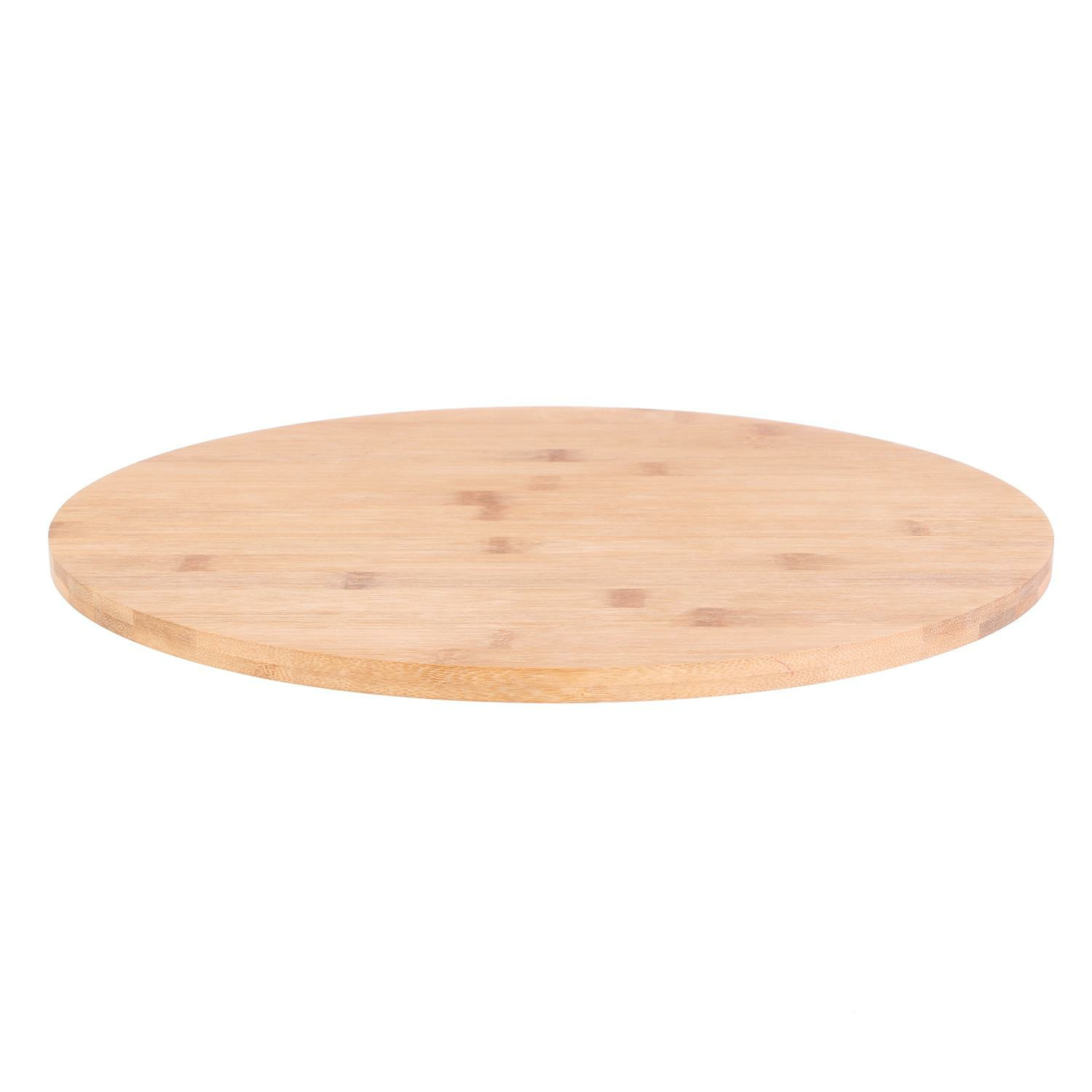 Cook Concept draaibaar serveer plateau - dienblad - bamboe hout - D35 cm - lichtbruin - rond -