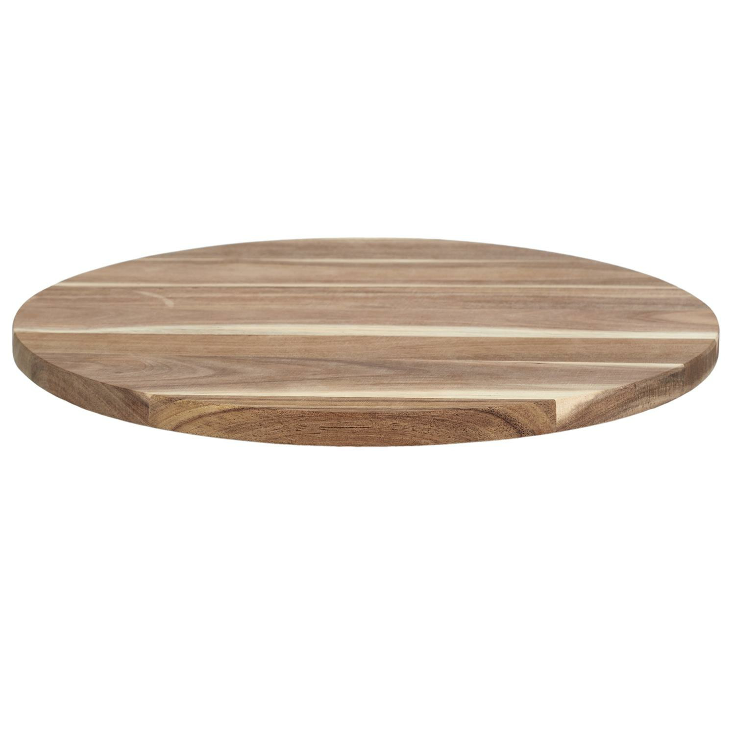 Cook Concept draaibaar serveer plateau - dienblad - Acacia hout - D35 cm - lichtbruin - rond -