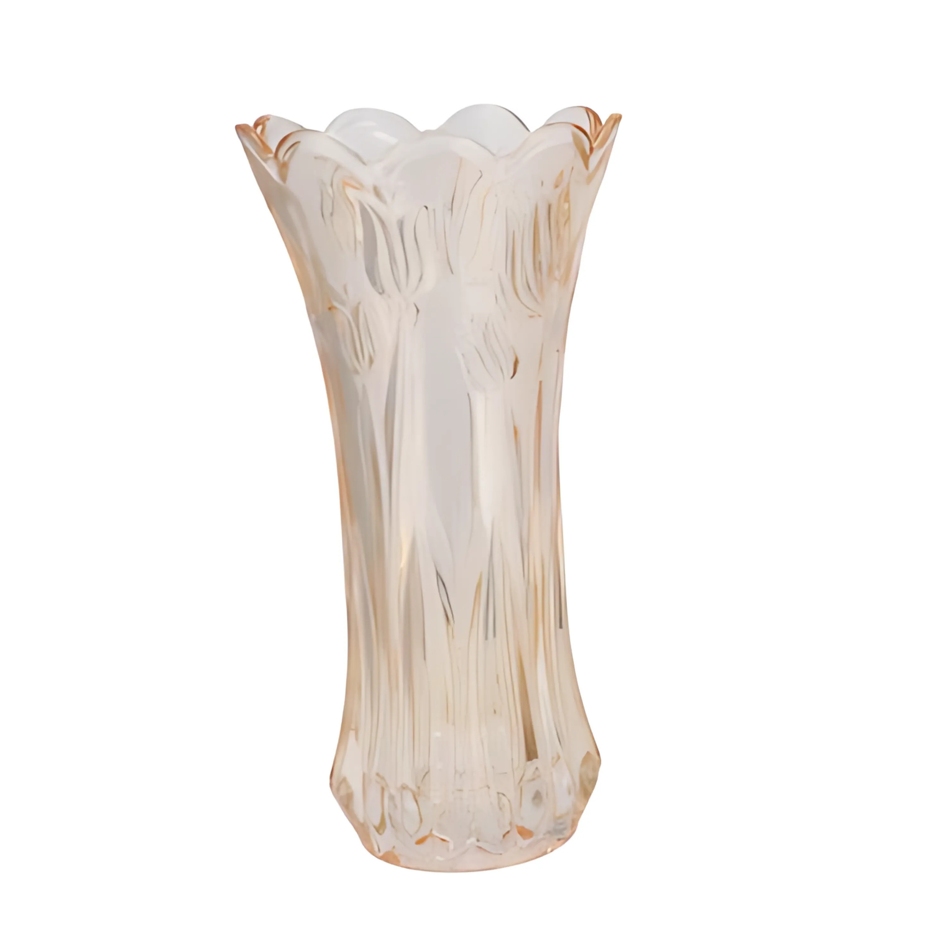 DK Design Bloemenvaas Delight - boeket vaas - glas - amber - 11 x 20 cm -