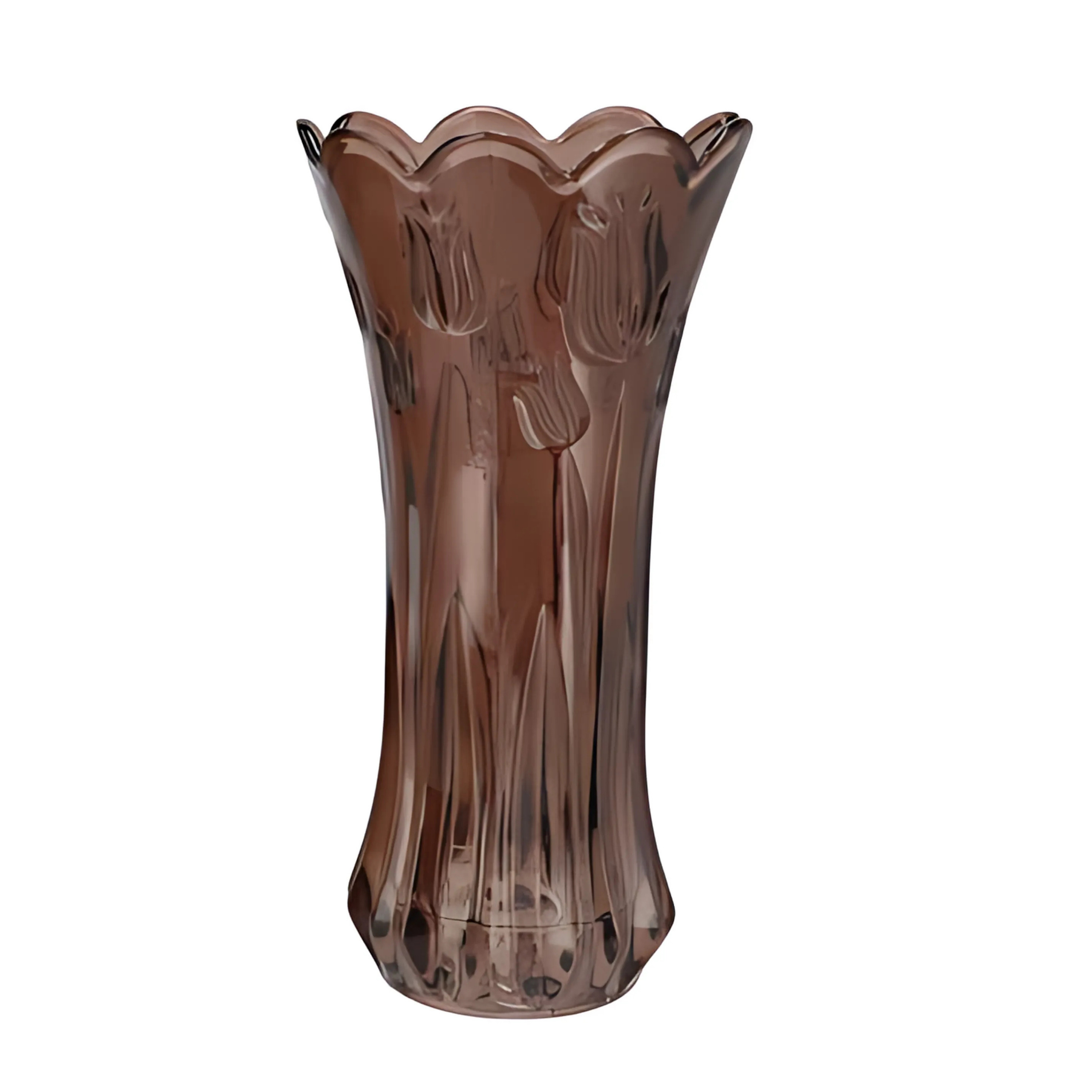 DK Design Bloemenvaas Delight - boeket vaas - glas - donkerbruin - 11 x 20 cm -