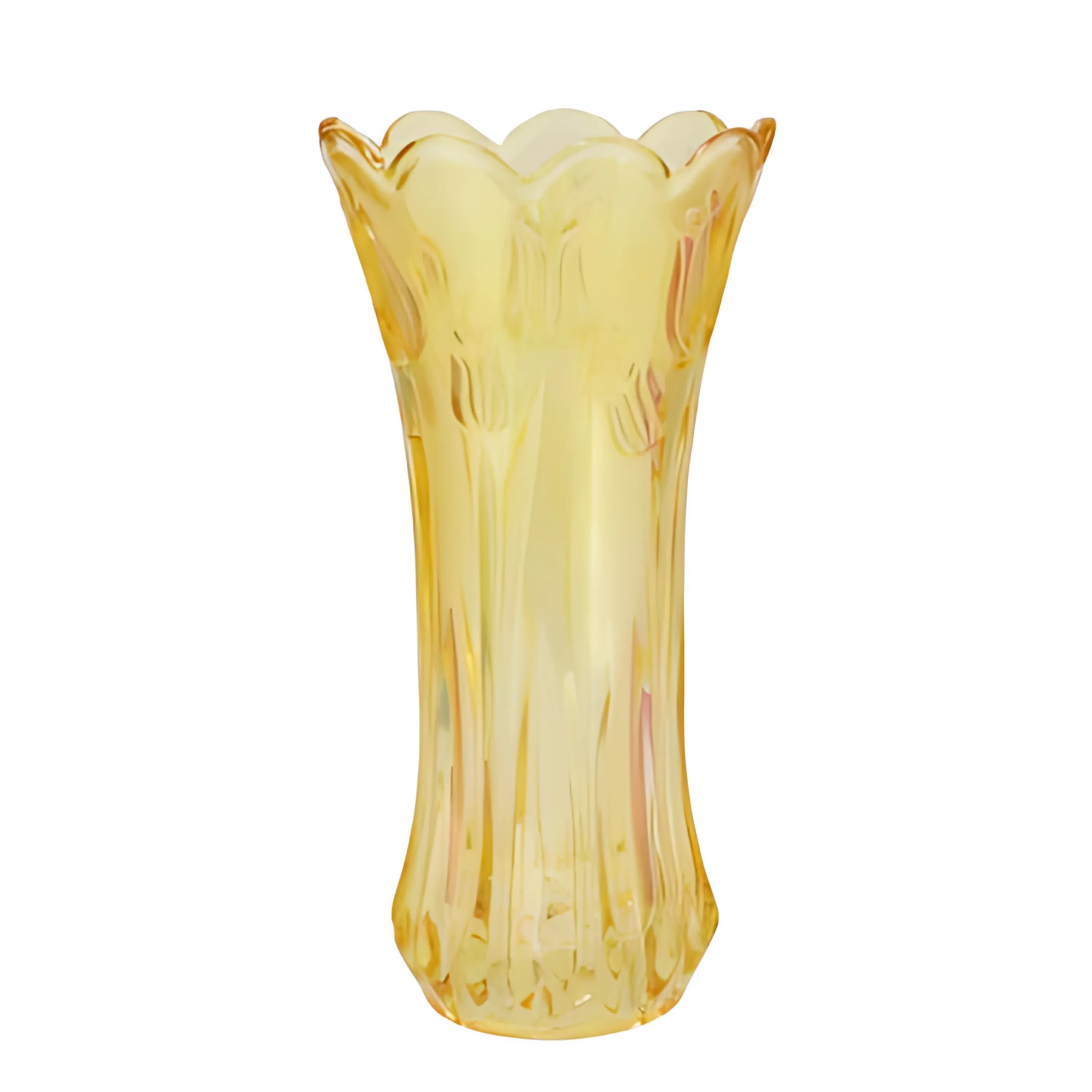 DK Design Bloemenvaas Delight - boeket vaas - glas - geel - 15 x 30 cm -