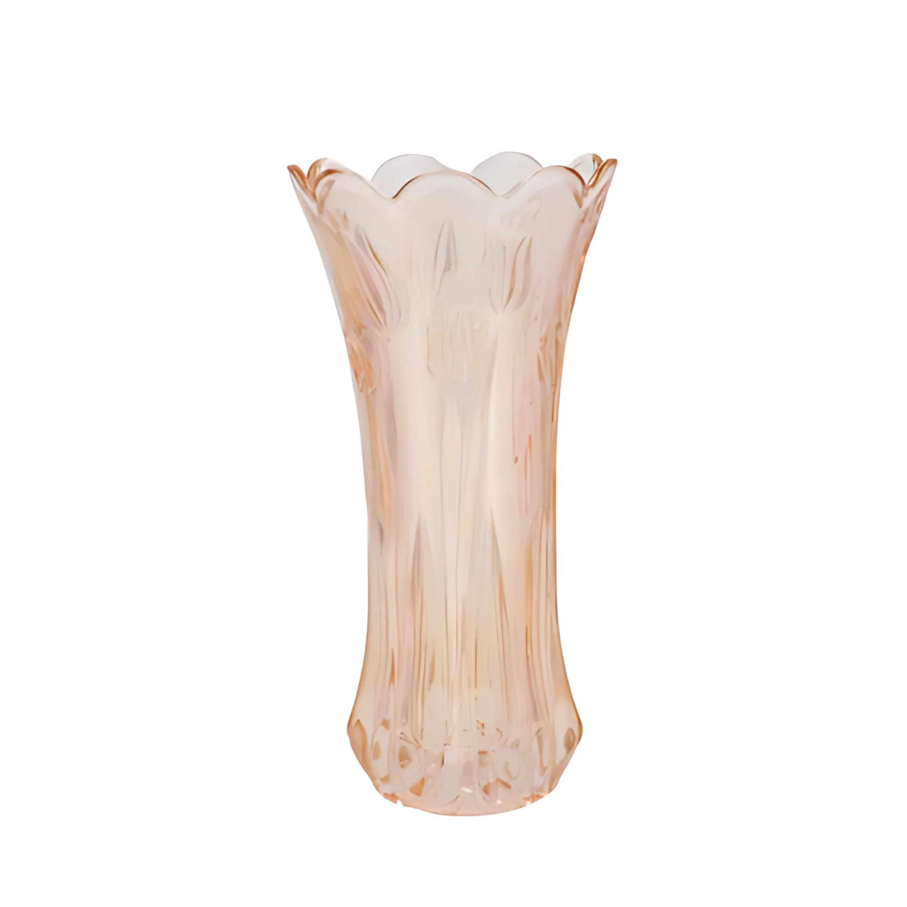 DK Design Bloemenvaas Delight - boeket vaas - glas - pastel oranje - 15 x 30 cm -