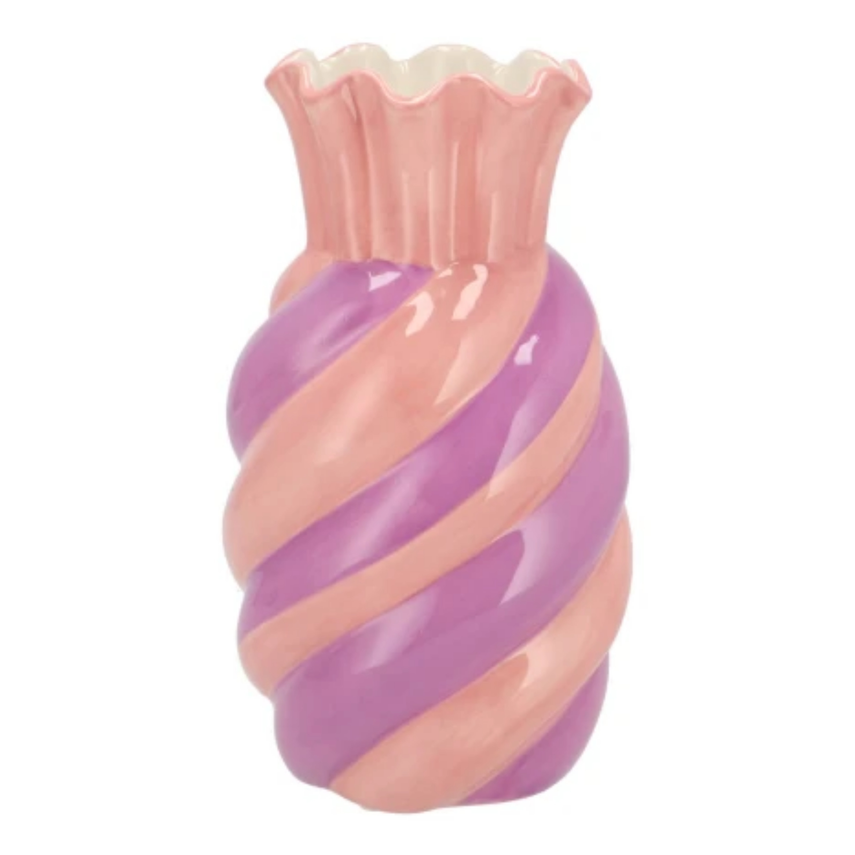 DK Design Bloemenvaas Sweety - boeket vaas - keramiek - roze/paars - 13 x 23 cm -