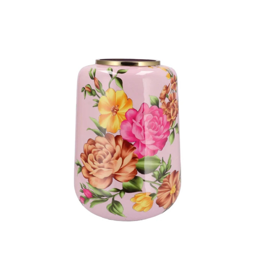 DK Design Vaas Flower Bouquet - lichtroze - metaal - 33 x 32 x cm - bloemenvaas -