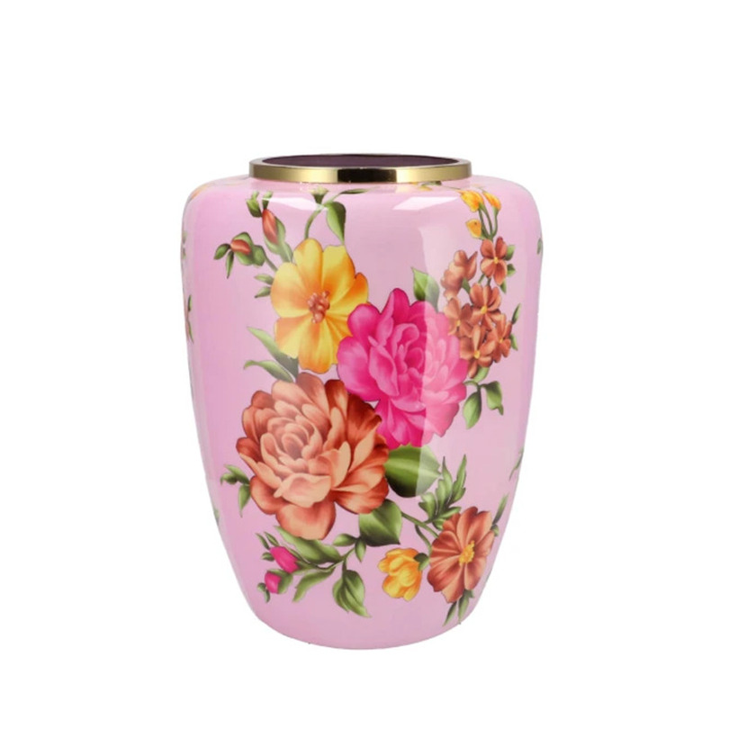 DK Design Vaas Flower Bouquet - lichtroze - metaal - D33 x H45 cm - bloemenvaas -