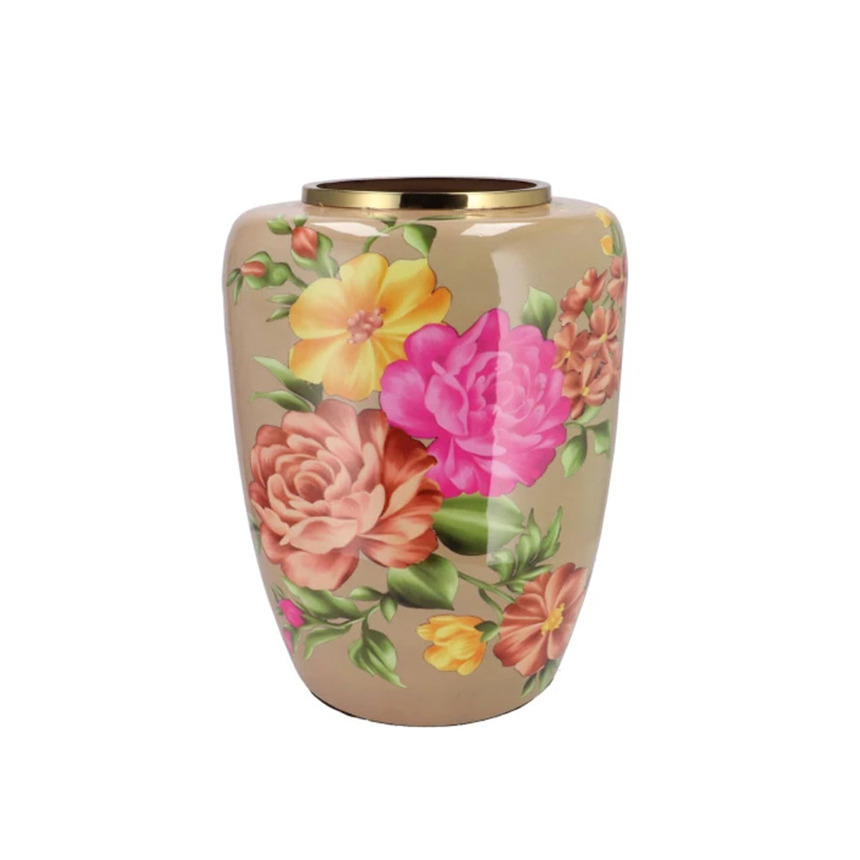DK Design Vaas Flower Bouquet - taupe - metaal - D33 x H45 cm - bloemenvaas -