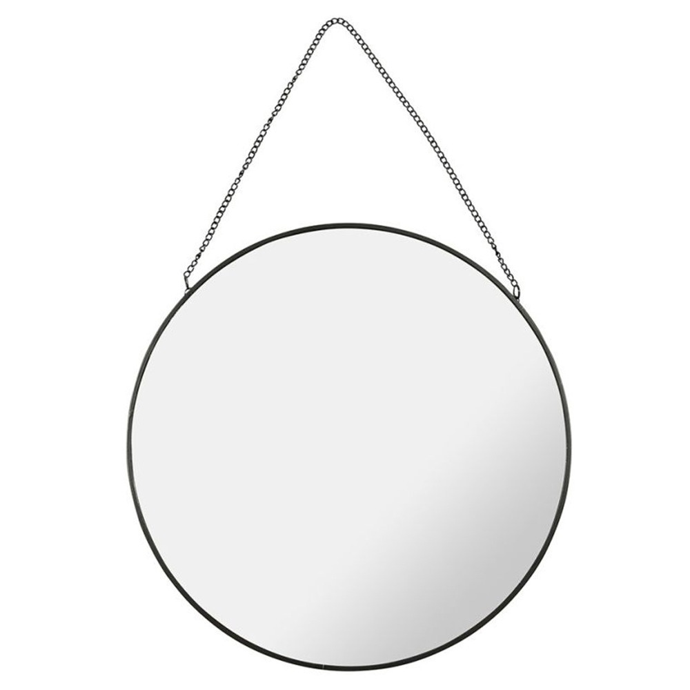OSTARIA Wandspiegel Industrieel - metaal - rond - D29 cm - wanddecoratie spiegels -