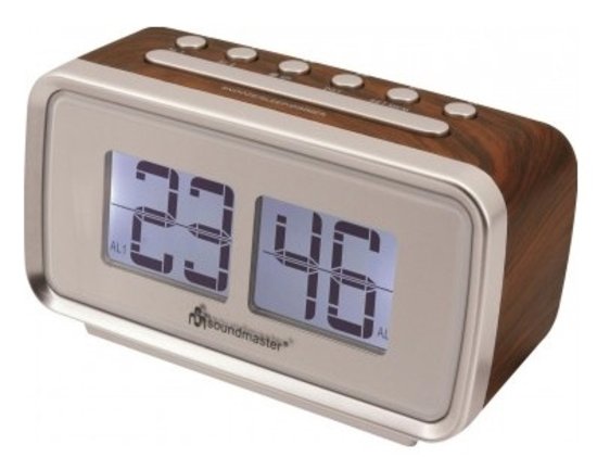 Soundmaster UR105BR - Wekkerradio in retro stijl - donkerbruin