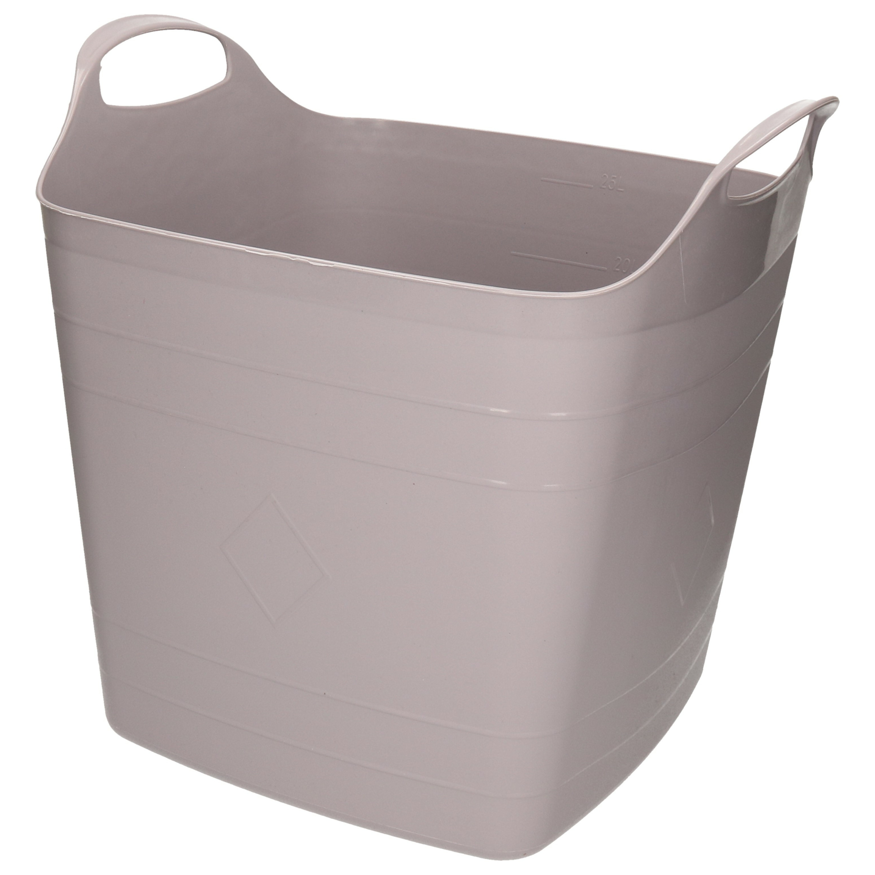 Bathroom Solutions Flexibele kuip - taupe - 25 liter - kunststof - emmer - wasmand -