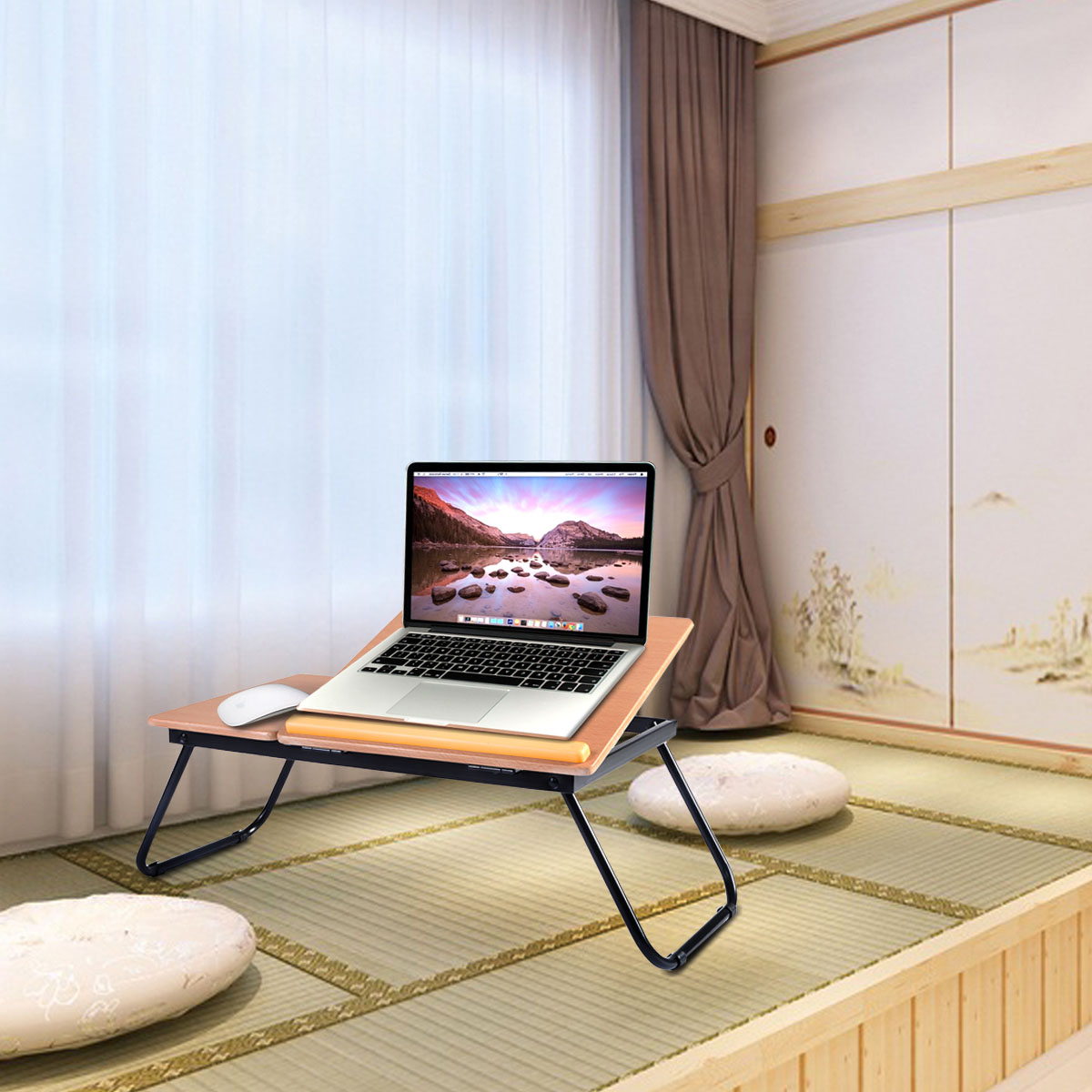 Costway 55 x 32 x 23 cm Opvouwbaar Laptopbord Bedbord Notebookbord