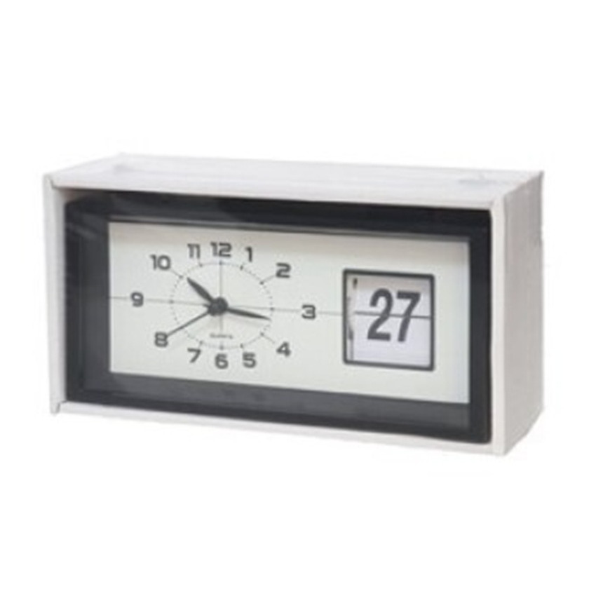 Gerimport wekker/reiswekker - alarmklok - wit - 9 cm - kunststof -