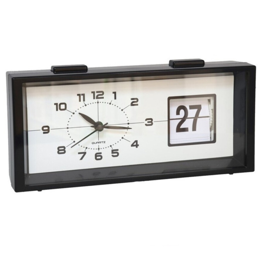 Gerimport wekker/reiswekker - alarmklok - zwart - 9 cm - kunststof -
