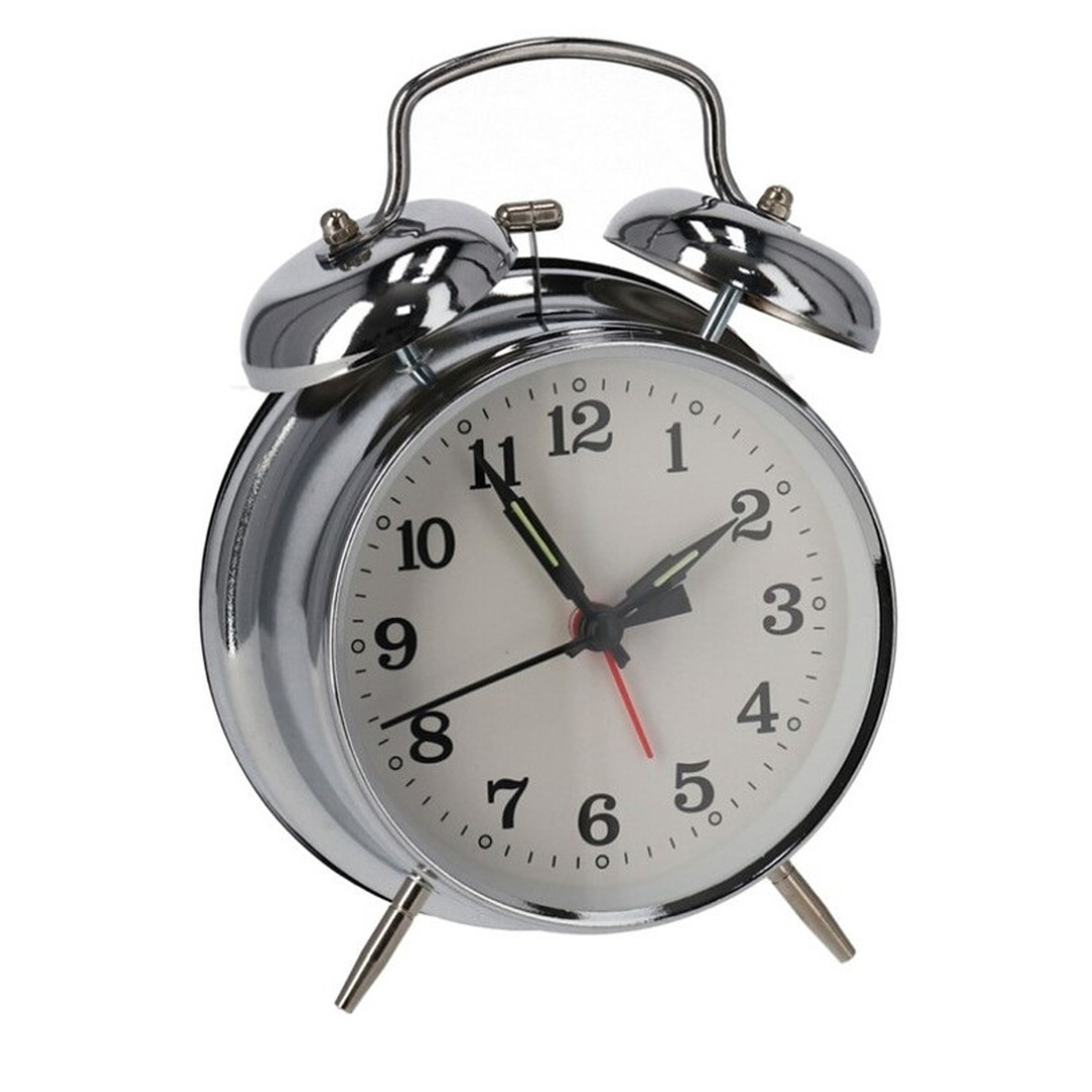 Gerimport Wekker - retro klassieke - metaal met bellen - 16 cm - Vintage wekkers -
