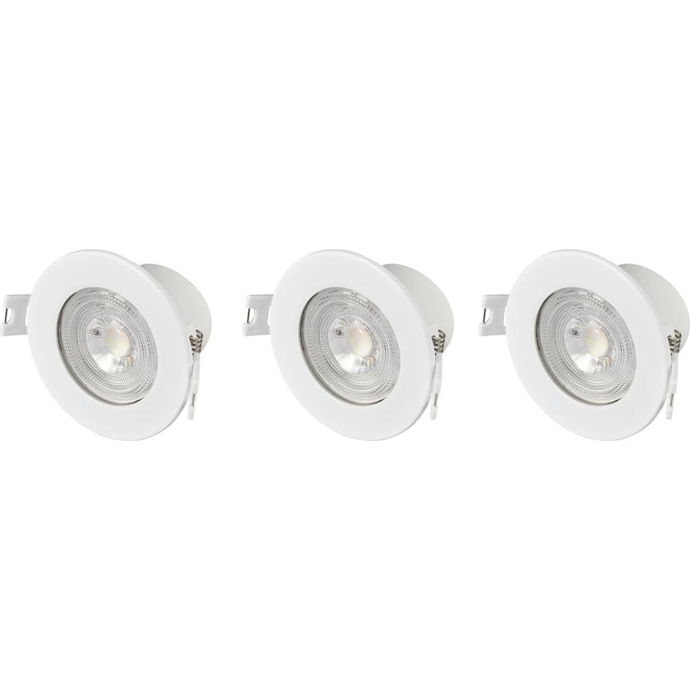 Sygonix SY-6417586 LED-inbouwlamp Set van 3 stuks Warmwit tot neutraalwit LED LED 5.5 W Wit