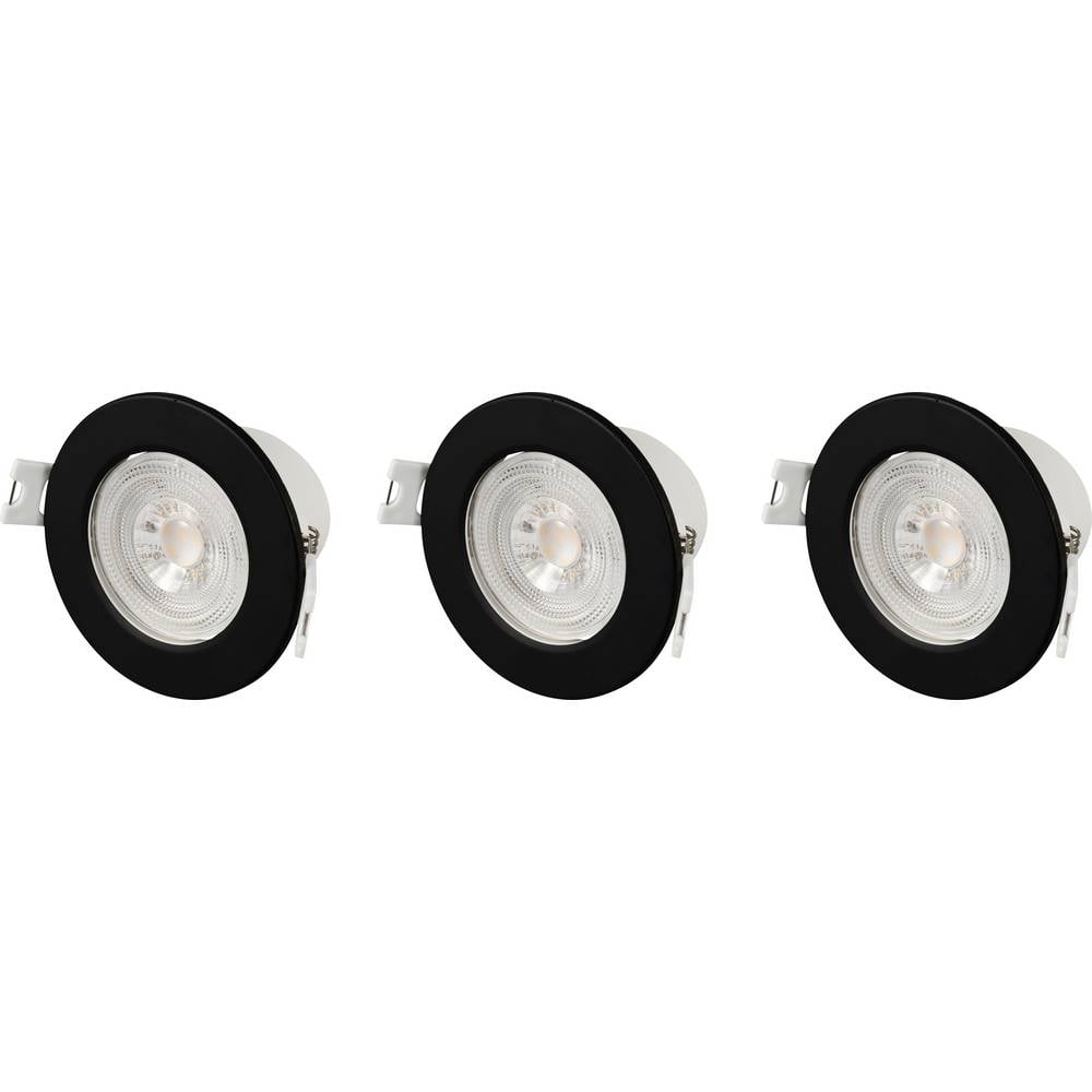Sygonix SY-6418010 LED-inbouwlamp Set van 3 stuks LED LED 5.5 W Zwart