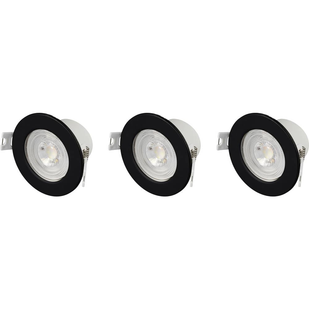 Sygonix SY-6418012 LED-inbouwlamp Set van 3 stuks LED LED 5.5 W Zwart