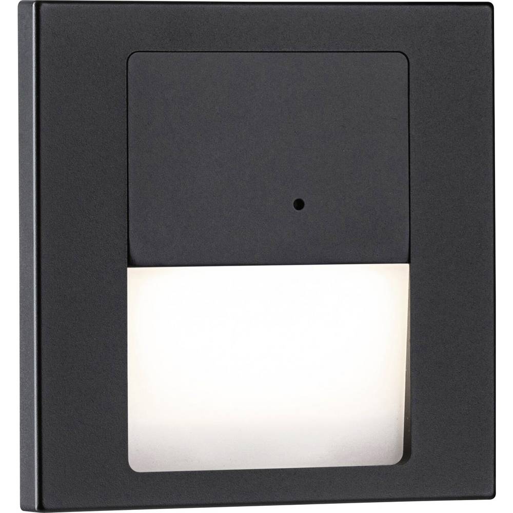 Paulmann 80004 Tsaro eckig 80x36mm 1W 80lm 230V 2700K Wandinbouwarmatuur LED 1 W Zwart (mat)