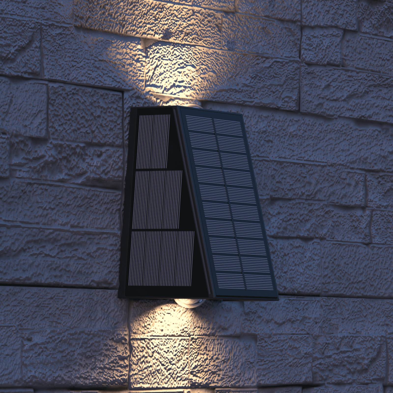 Calex Solar LED buiten wandlamp Matera, up/down, zwart