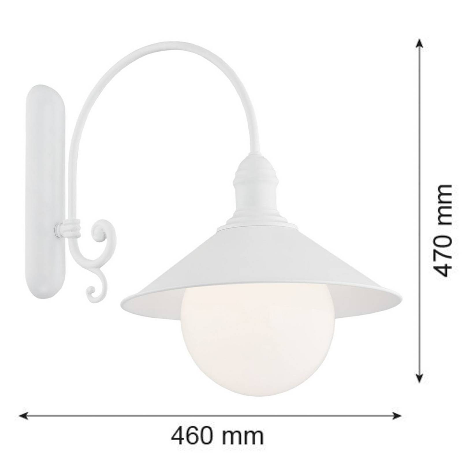 Argon Buitenwandlamp Enduro, wit, staal, glas, IP44, E27
