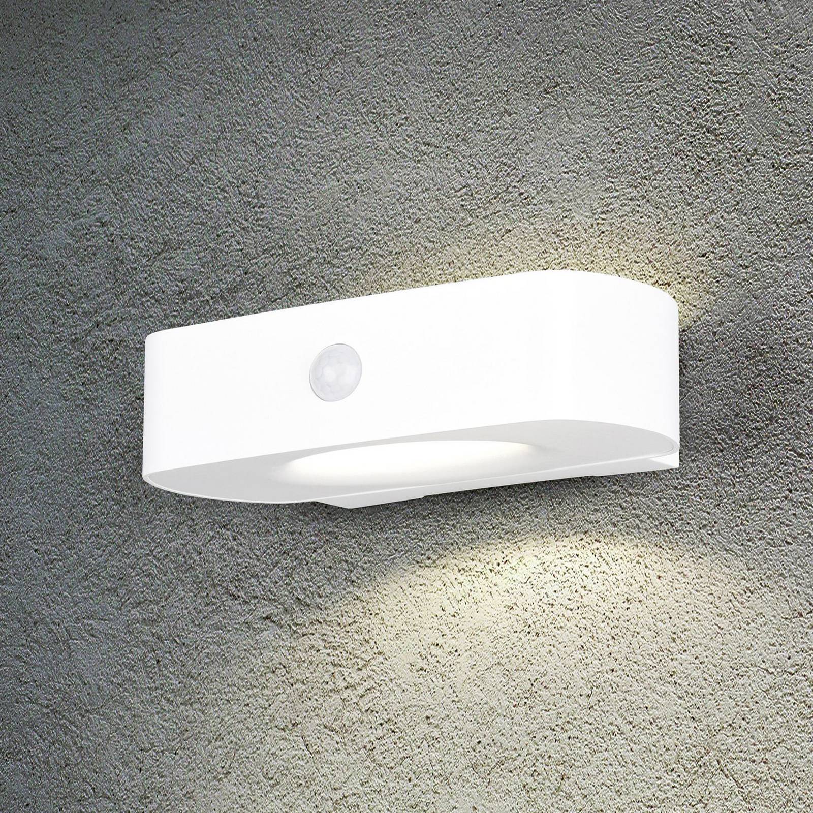 Reality Leuchten Bilbao wandlamp op zonne-energie, wit, hoogte 6 cm, sensor, up/down