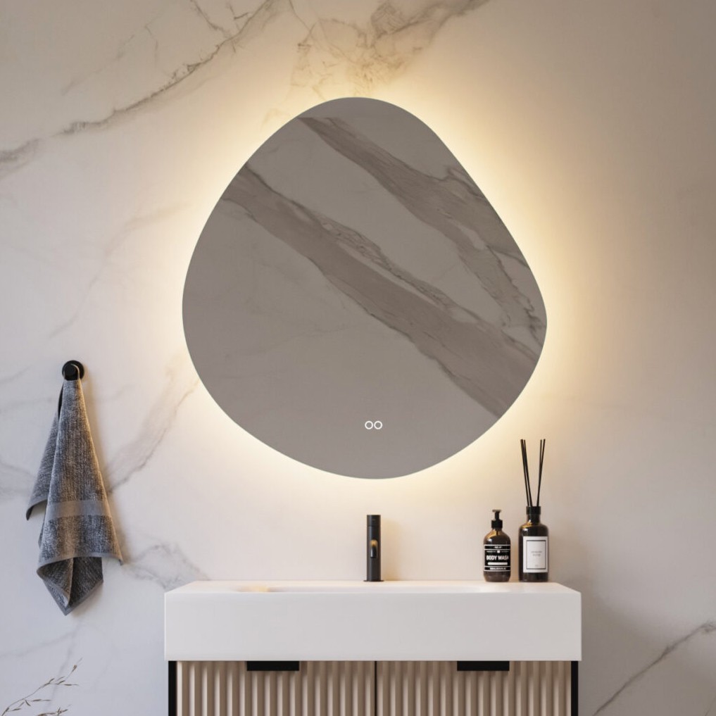 HIPP design 20000 spiegel organisch rond 100x105cm met verlichting en verwarming