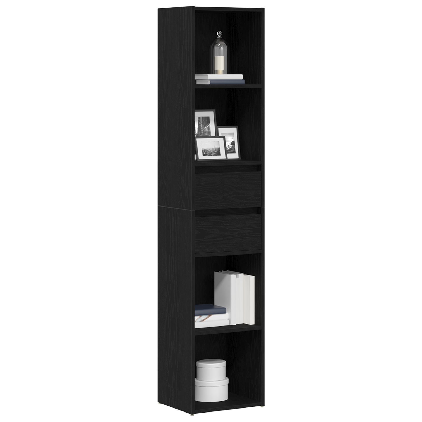 vidaXL Boekenkast modulair 36x30x171 cm bewerkt hout zwart eikenkleur