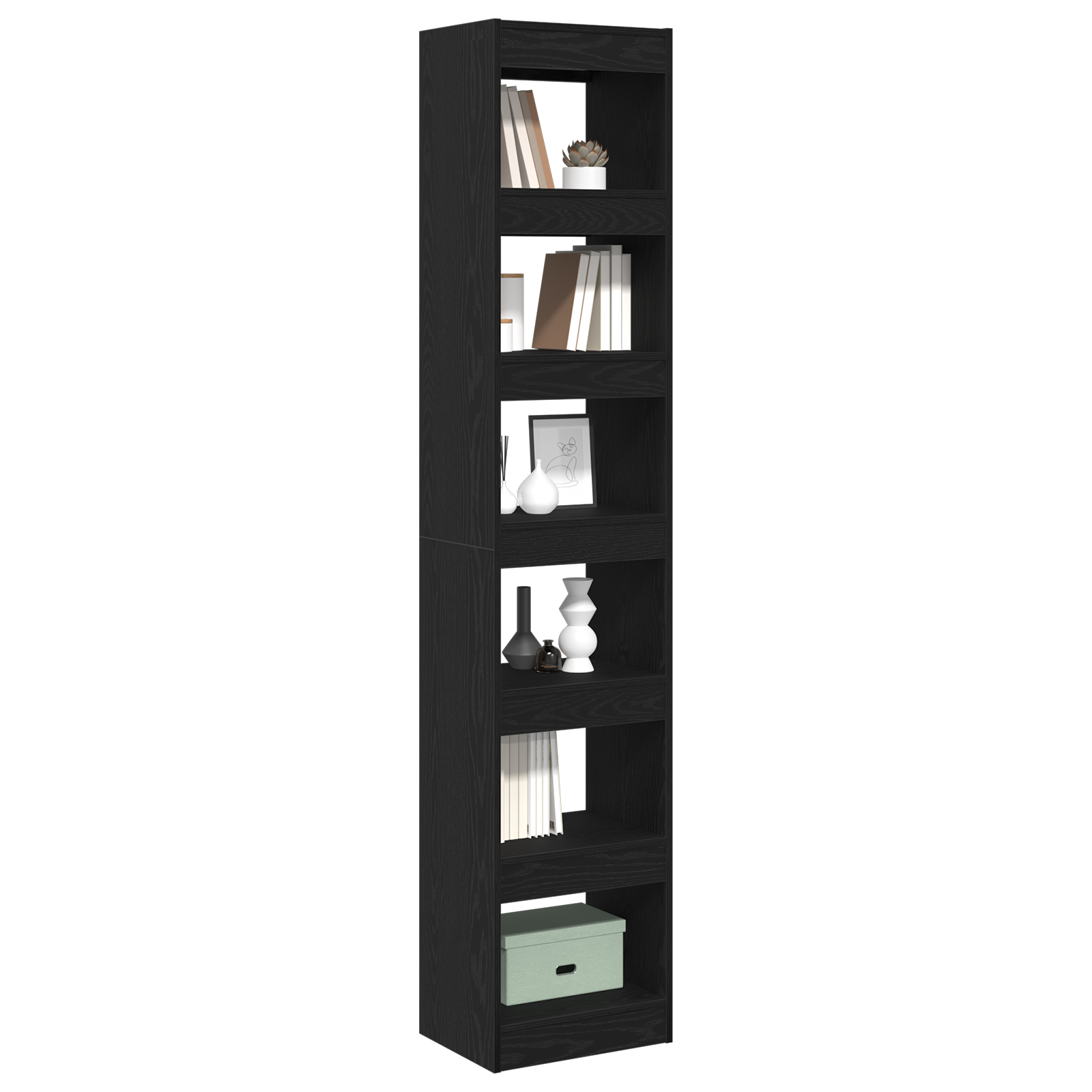 vidaXL Boekenkast Zwart Eiken 40x30x198 cm Gelaagd Hout