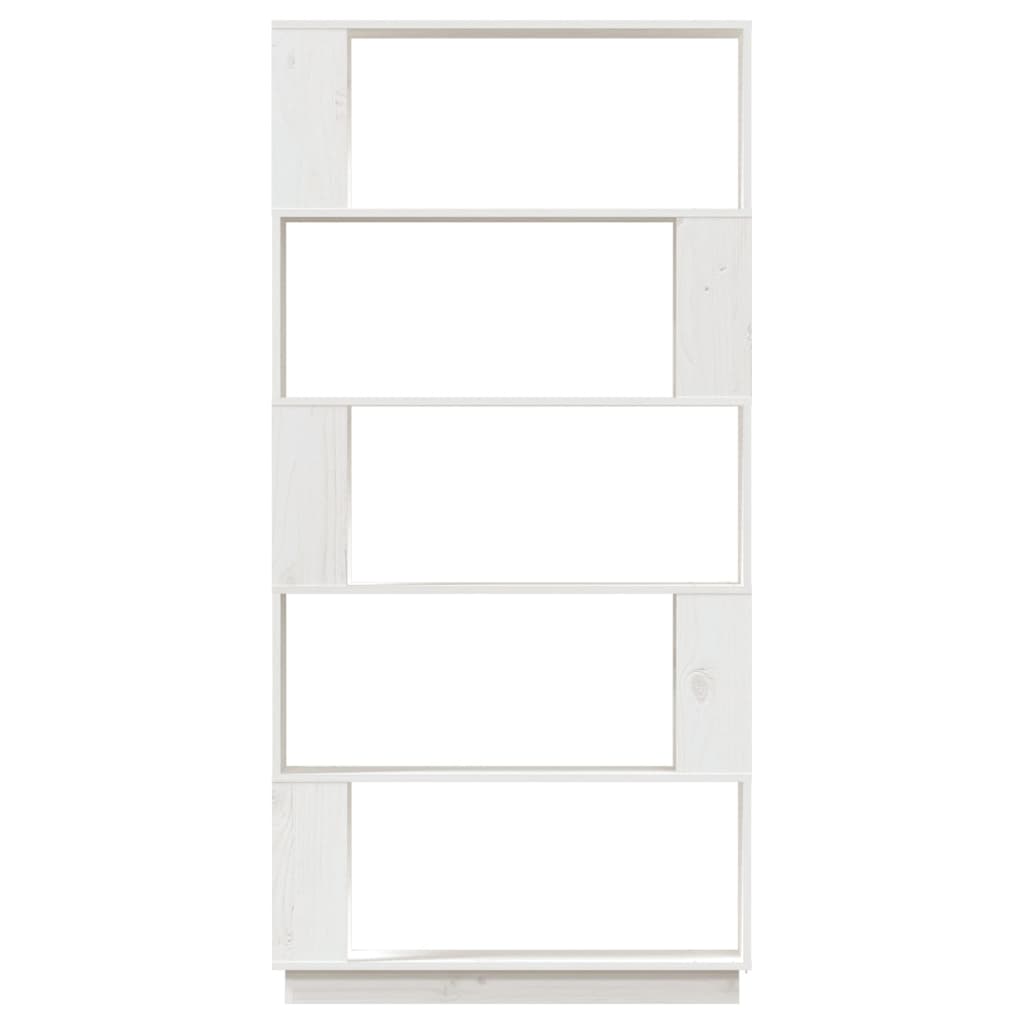 vidaXL Boekenkast/kamerscherm 80x25x163,5 cm massief grenenhout wit